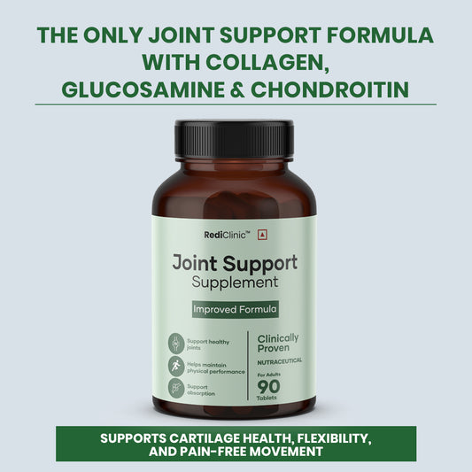 RediClinic Joint Support Supplement: Powerful Blend of Glucosamine, Chondroitin & Collagen for Better Joint Health