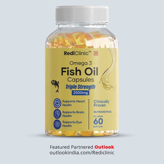 RediClinic Fish Oil Capsules – Pure Omega-3 (EPA & DHA) from Anchovies | 60 Softgels for Heart, Brain & Eye Health