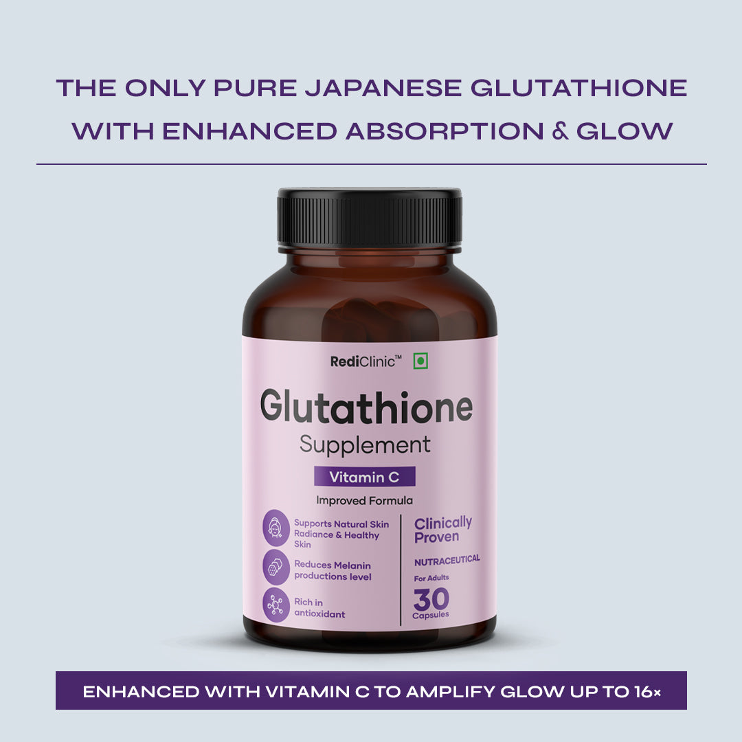 RediClinic Glutathione Capsules : 100% Pure Japanese Glutathione with Vitamin C for Radiant Skin RediClinic Glutathione Capsules : 100% Pure Japanese Glutathione with Vitamin C for Radiant Skin