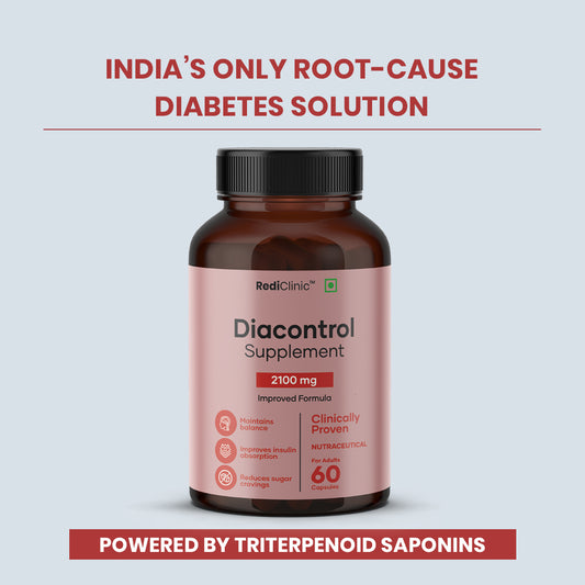 RediClinic DiaControl – Natural Blood Sugar & Glucose Management with Advanced Triterpenoid Saponins | Science-Backed Support for Diabetes | 60 Capsules