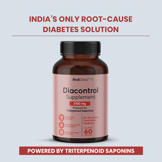 RediClinic DiaControl – Natural Blood Sugar & Glucose Management with Advanced Triterpenoid Saponins | Science-Backed Support for Type-2 Diabetes | 60 Capsules