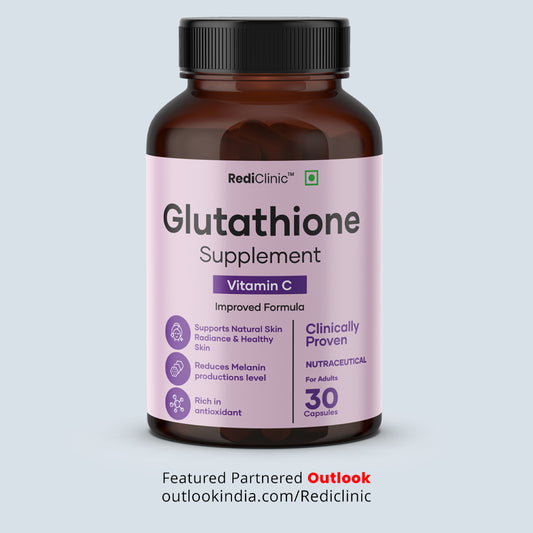 RediClinic Glutathione Tablets : 100% Pure Japanese Glutathione with Vitamin C for Radiant Skin
