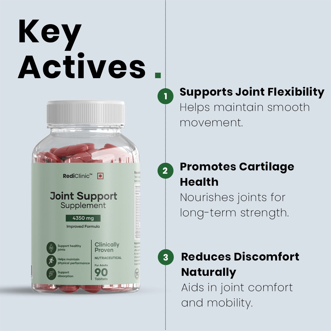 RediClinic Joint Support Supplement: Powerful Blend of Glucosamine, Chondroitin & Collagen for Better Joint Health