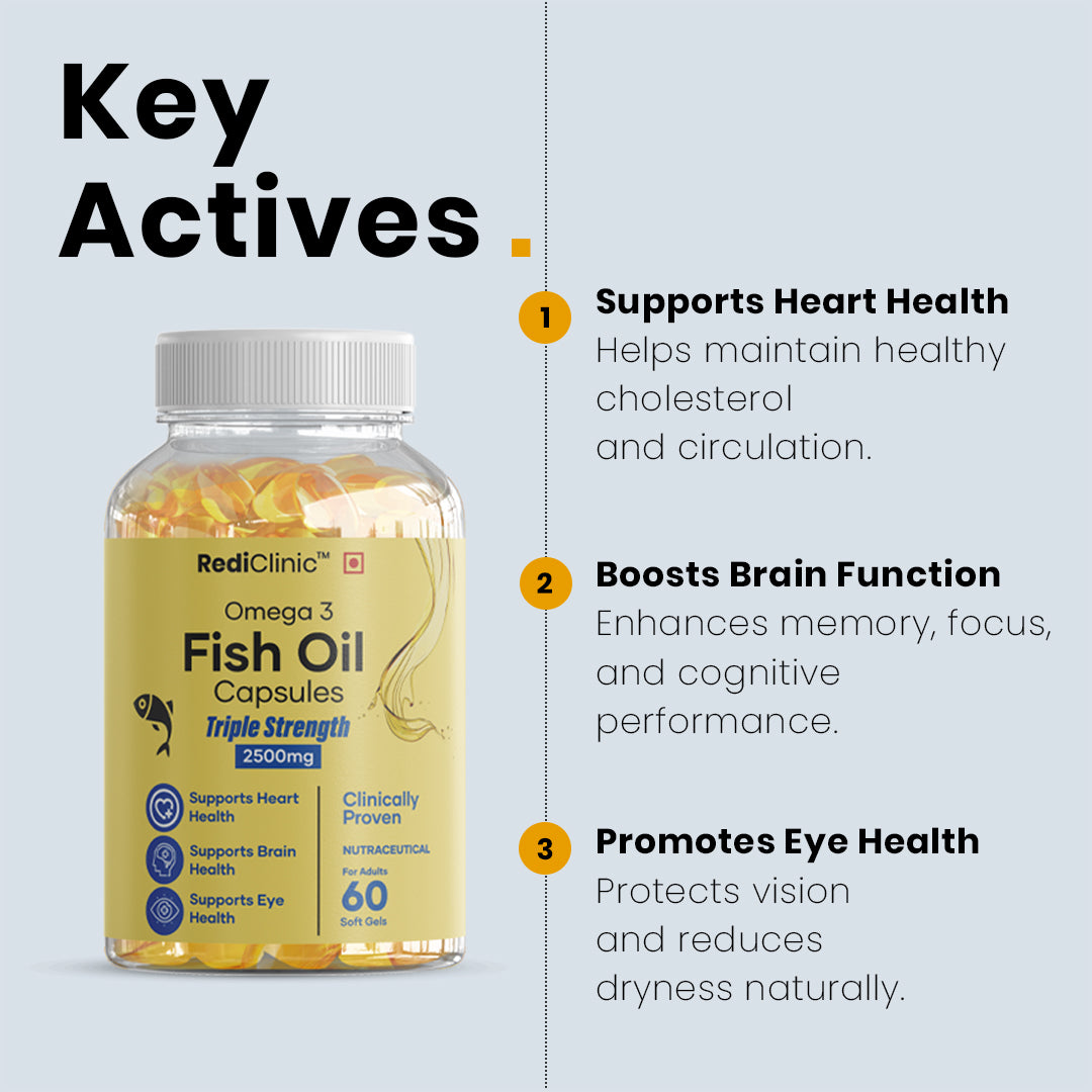 RediClinic Fish Oil Capsules with Omega-3 EPA & DHA | 60 Softgels