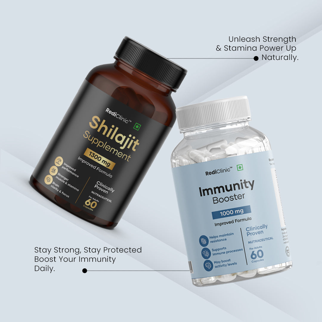 RediClinic Shila Force | Combo Of Immunity Booster (1000mg) and Shudh Shilajit (1300mg)