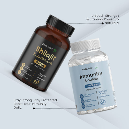 RediClinic Shila Force | Combo Of Immunity Booster (1000mg) and Shudh Shilajit (1300mg)
