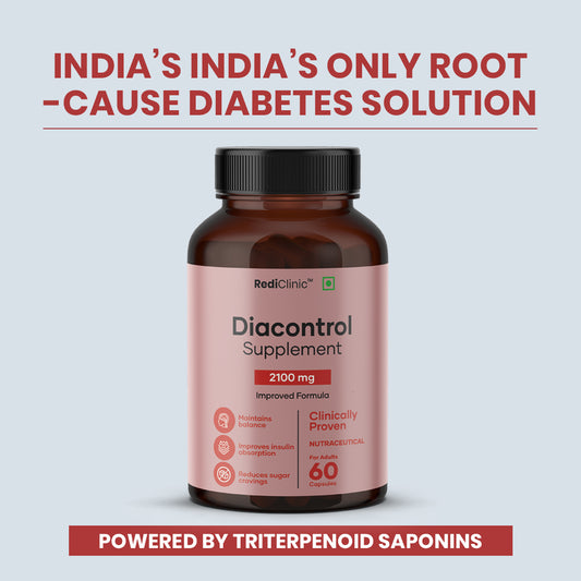 RediClinic DiaControl – Natural Blood Sugar & Glucose Management with Advanced Triterpenoid Saponins | Science-Backed Support for Diabetes | 60 Capsules