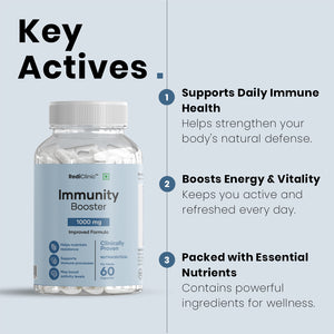 Rediclinic Immunity Booster Supplement with Emblica Officinalis, Vitamin C, Zinc, and Echinacea | 60 Capsules