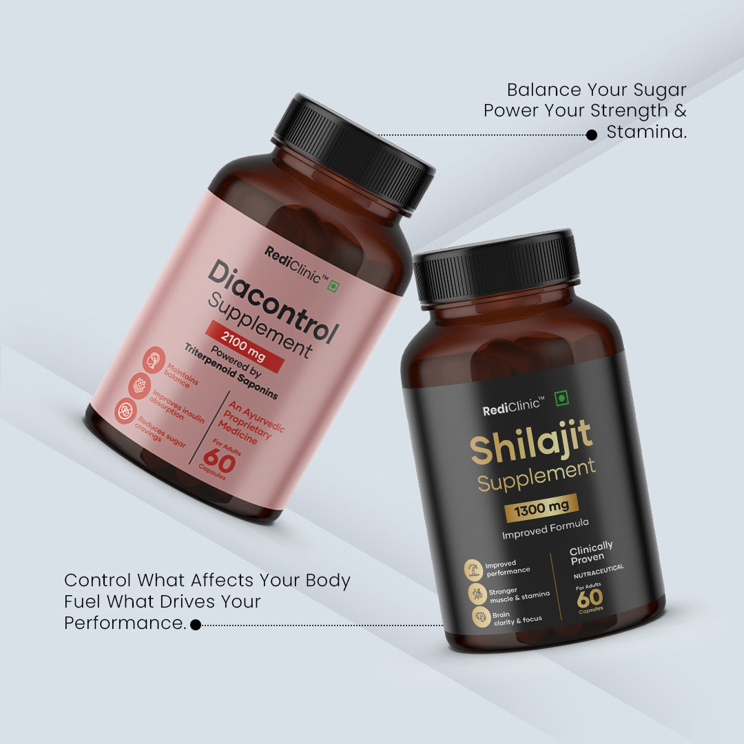 RediClinic DiaVigor – Blood Sugar Balance & Natural Vitality Support Combo  Dual Support for Metabolic Health, Energy & Performance