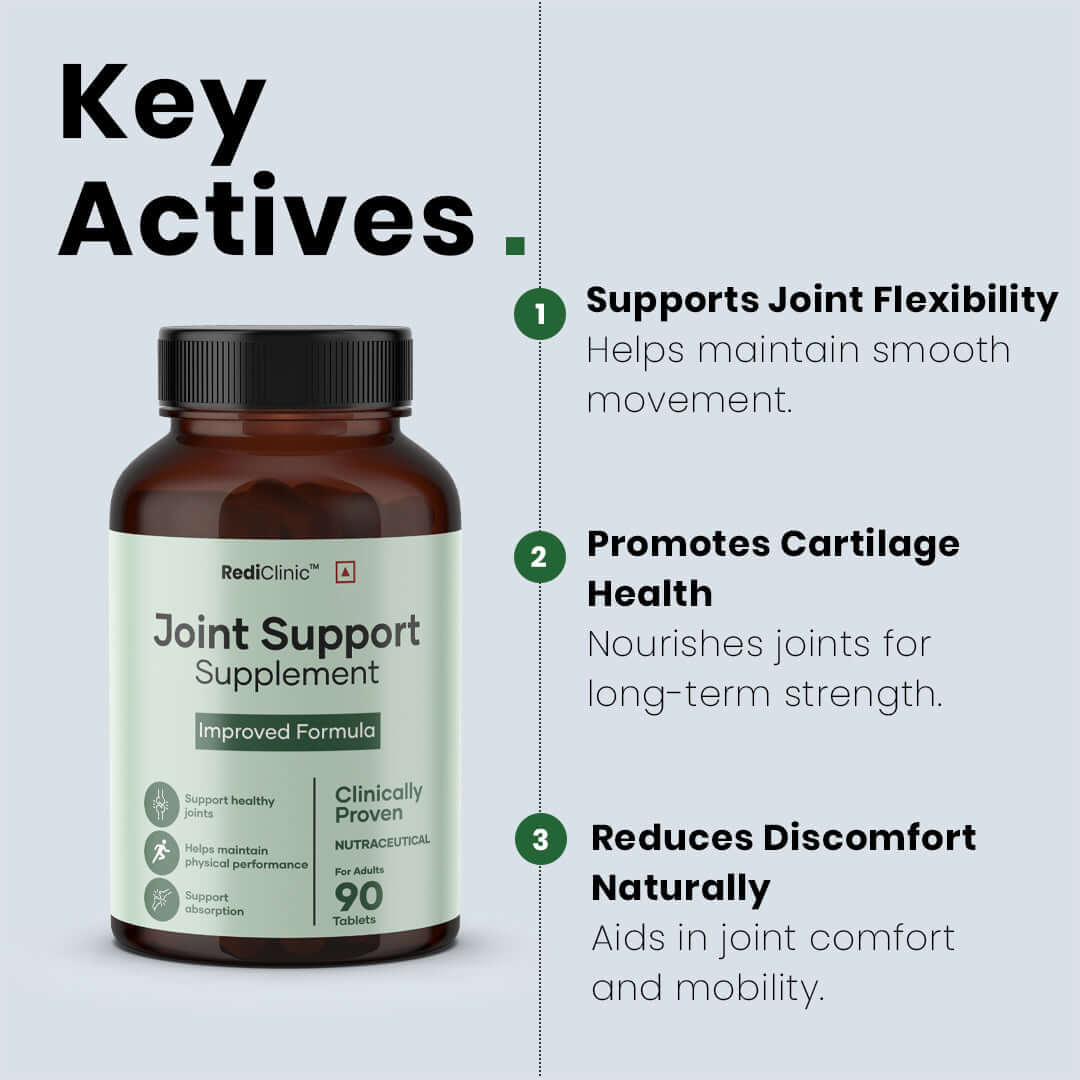 RediClinic Joint Support Supplement: Powerful Blend of Glucosamine, Chondroitin & Collagen for Better Joint Health