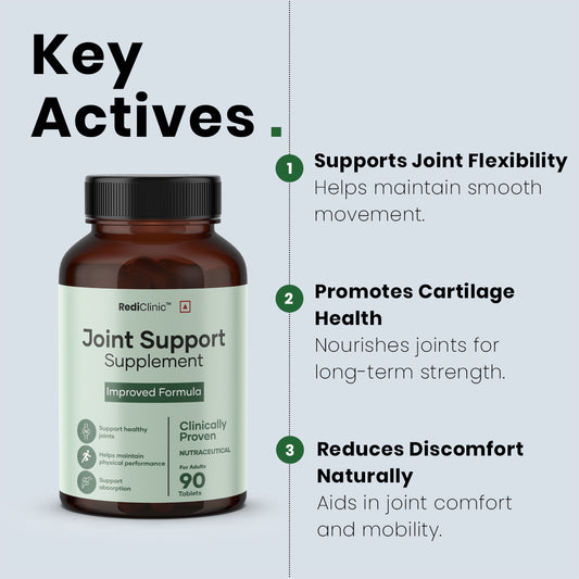 RediClinic Joint Support Supplement: Powerful Blend of Glucosamine, Chondroitin & Collagen for Better Joint Health