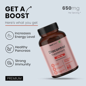 RediClinic DiaControl – Natural Blood Sugar & Glucose Management with Advanced Triterpenoid Saponins | Science-Backed Support for Diabetes | 60 Capsules