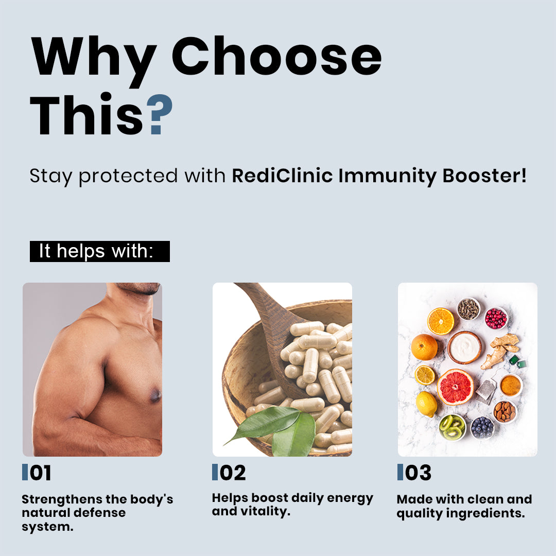 Rediclinic Immunity Booster Supplement with Emblica Officinalis, Vitamin C, Zinc, and Echinacea | 60 Capsules