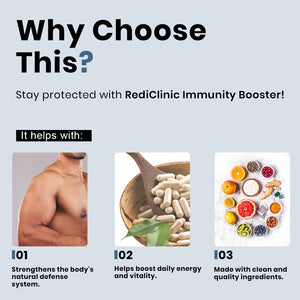 Rediclinic Immunity Booster Supplement with Emblica Officinalis, Vitamin C, Zinc, and Echinacea | 60 Capsules
