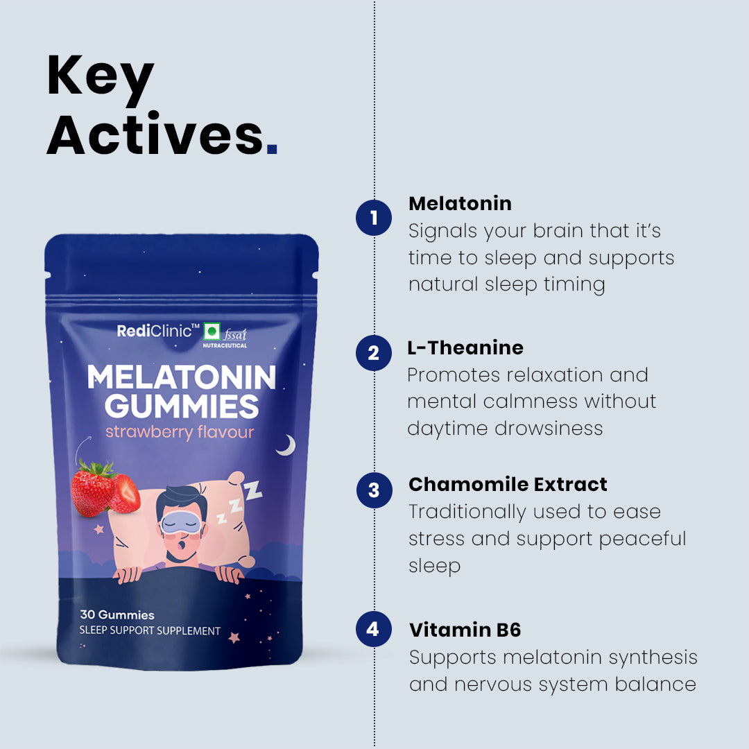 RediClinic Melatonin Sleep Gummies – Natural, Non-Habit Forming Support for Deep & Restful Sleep