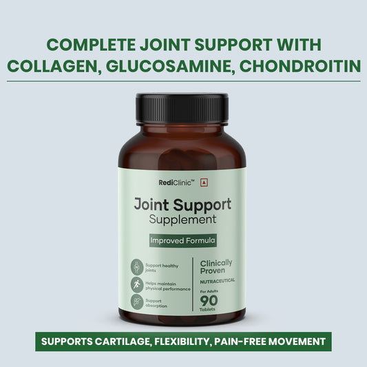 RediClinic Joint Support Supplement: Powerful Blend of Glucosamine, Chondroitin & Collagen for Better Joint Health