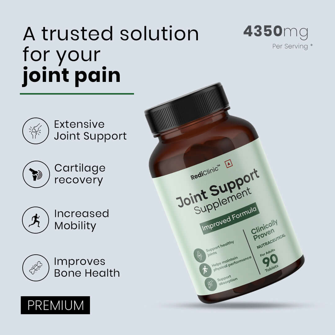 RediClinic Joint Support Supplement: Powerful Blend of Glucosamine, Chondroitin & Collagen for Better Joint Health