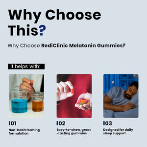 RediClinic Melatonin Sleep Gummies – Natural, Non-Habit Forming Support for Deep & Restful Sleep