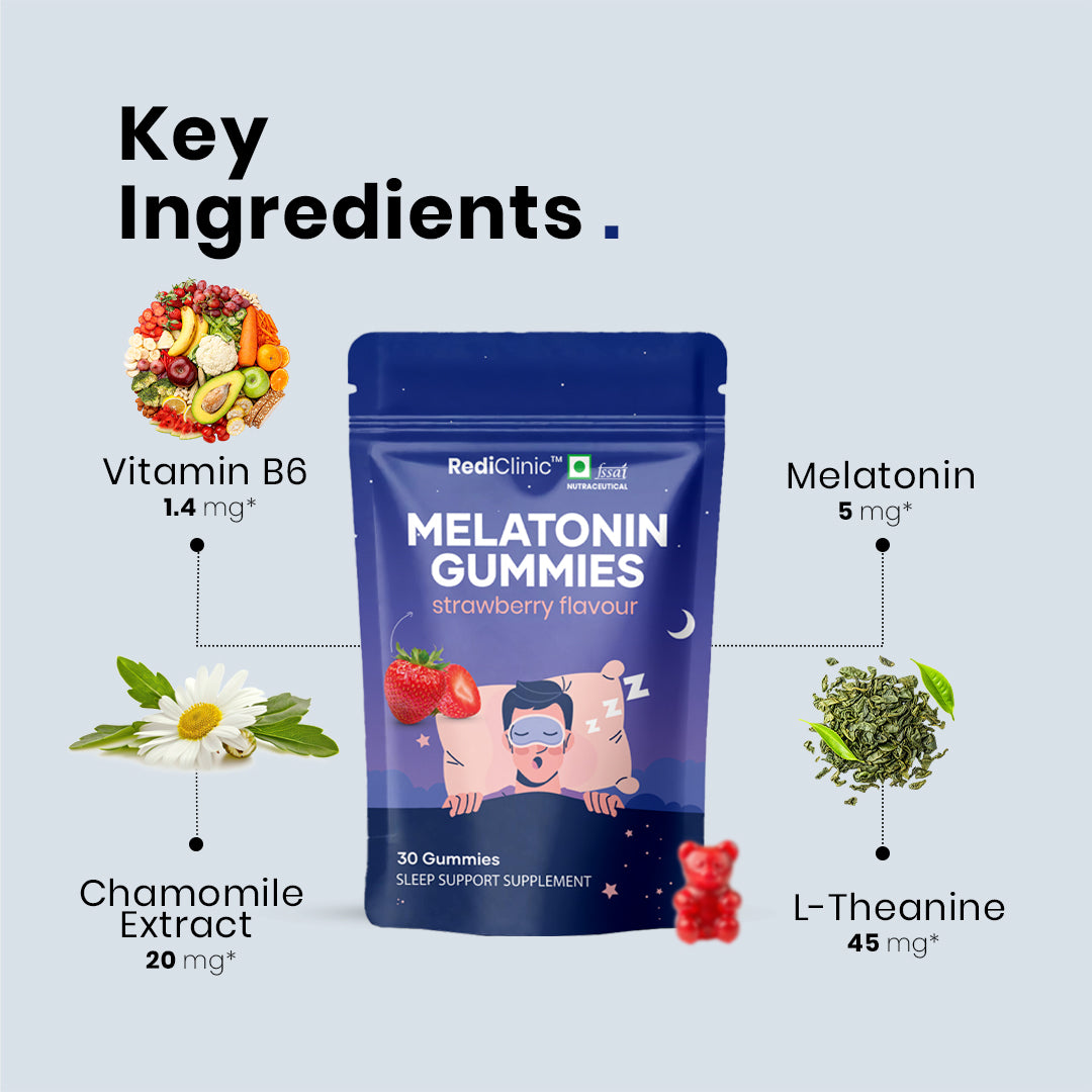 RediClinic Melatonin Sleep Gummies – Natural, Non-Habit Forming Support for Deep & Restful Sleep
