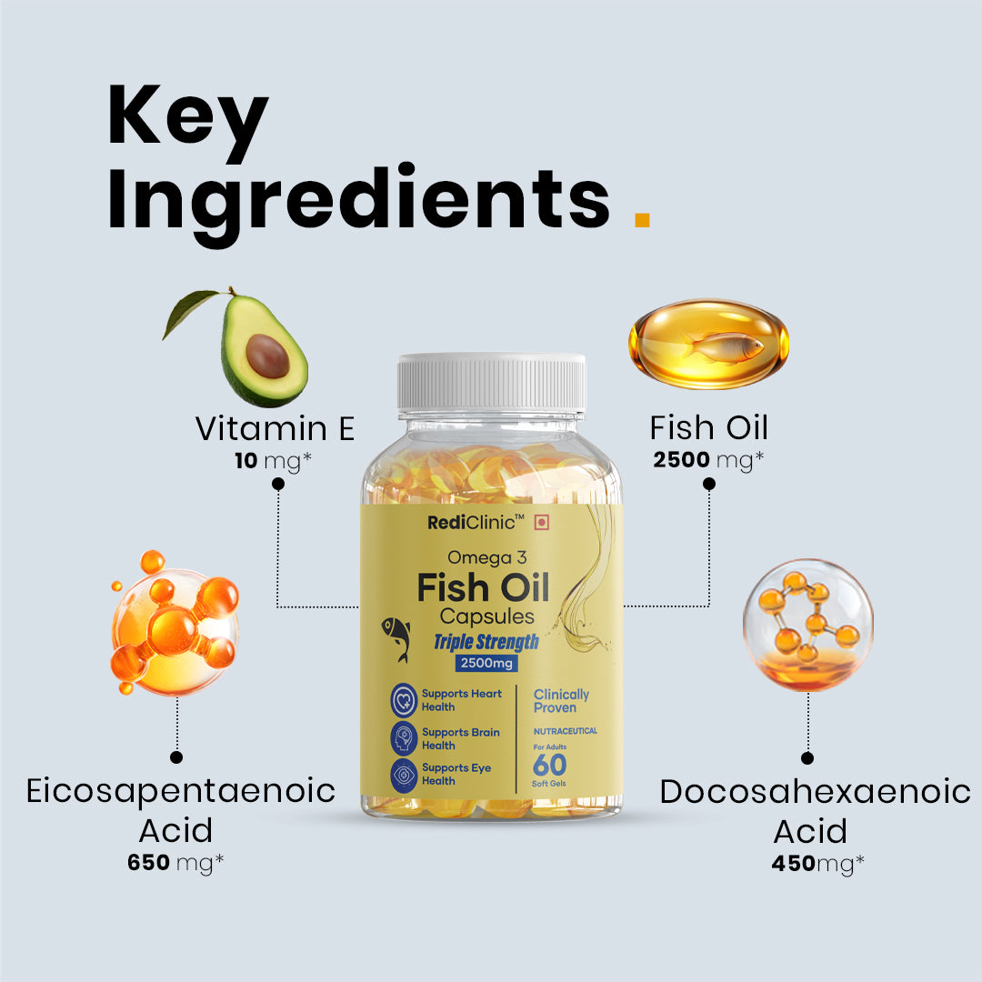 RediClinic Fish Oil Capsules with Omega-3 EPA & DHA | 60 Softgels