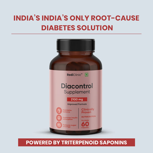 RediClinic DiaControl – Natural Blood Sugar & Glucose Management with Advanced Triterpenoid Saponins | Science-Backed Support for Diabetes | 60 Capsules