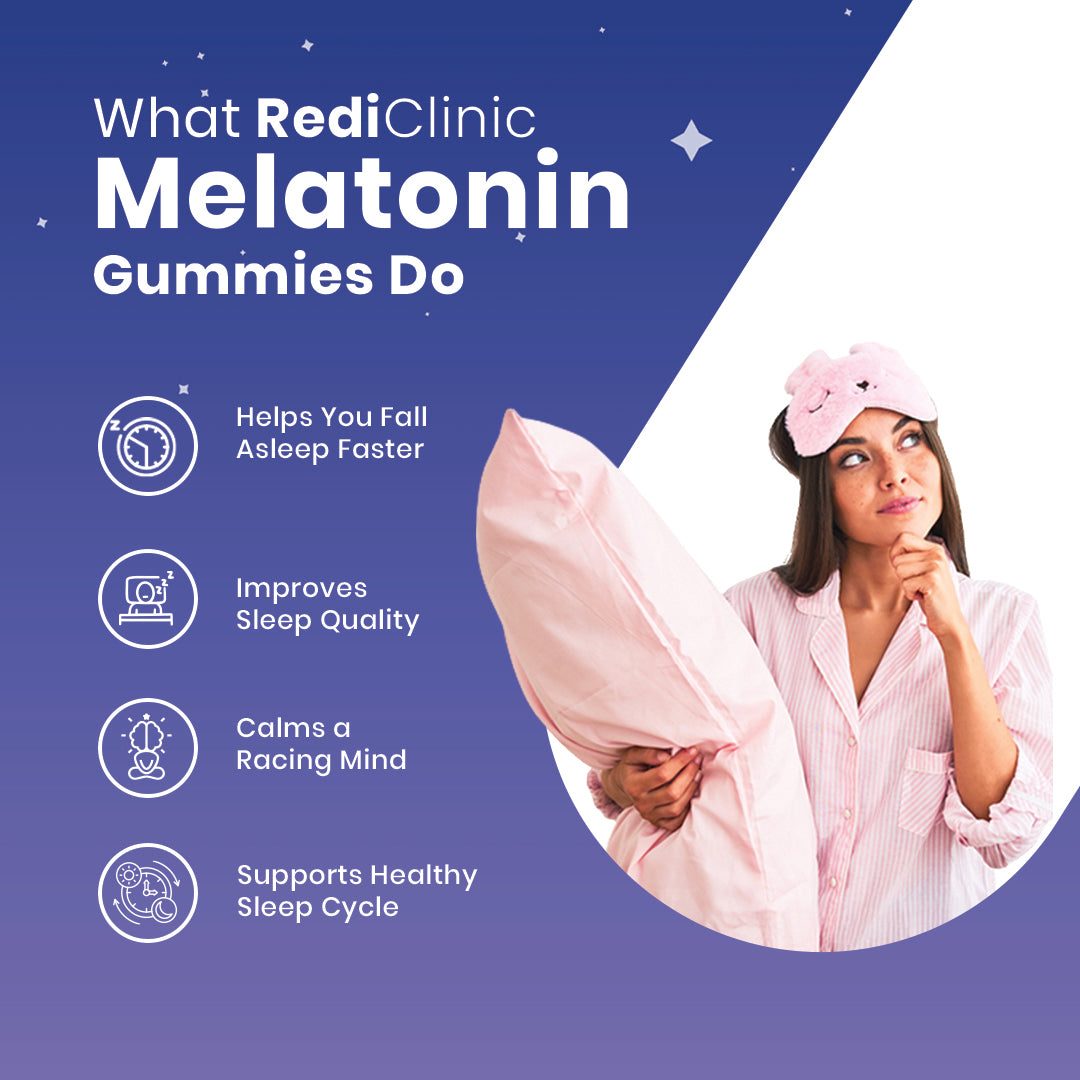 RediClinic Melatonin Sleep Gummies – Natural, Non-Habit Forming Support for Deep & Restful Sleep