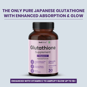 RediClinic Glutathione Capsules : 100% Pure Japanese Glutathione with Vitamin C for Radiant Skin