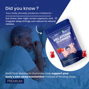RediClinic Melatonin Sleep Gummies – Natural, Non-Habit Forming Support for Deep & Restful Sleep
