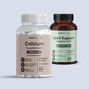RediClinic Flexi Strength with Calcium Citrate Malate, Cissus Quadrangularis, Glucosamine & Chondroitin | The World’s No.1 Combo for Total Bone and Joint Health