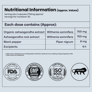 RediClinic AshwaShila | Combo Of Ashwagandha (2100mg) And Shudh Shilajit (1300mg)