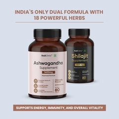 RediClinic AshwaShila | Combo Of Ashwagandha (2100mg) And Shudh Shilajit (1300mg)