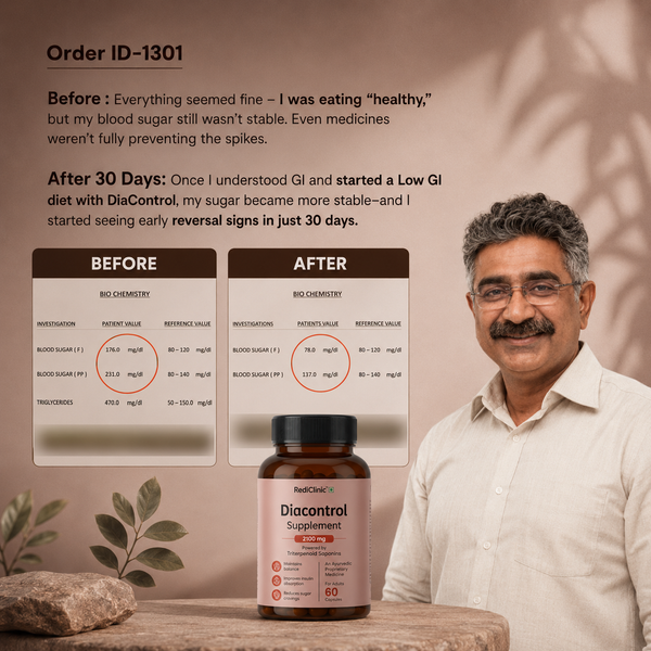 रेडिक्लिनिक डायकंट्रोल – उन्नत ट्राइटरपेनोइड सैपोनिन के साथ प्राकृतिक रक्त शर्करा और ग्लूकोज प्रबंधन | टाइप-2 मधुमेह के लिए वैज्ञानिक रूप से समर्थित सहायता | 60 कैप्सूल