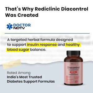 RediClinic DiaControl – Advanced Herbal Support for Insulin Resistance & Blood Sugar Balance | Supports Insulin Sensitivity & Glucose Metabolism | 60 Capsules