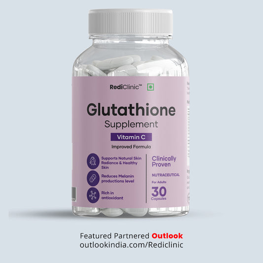 RediClinic Glutathione Tablets : 100% Pure Japanese Glutathione with Vitamin C for Radiant Skin