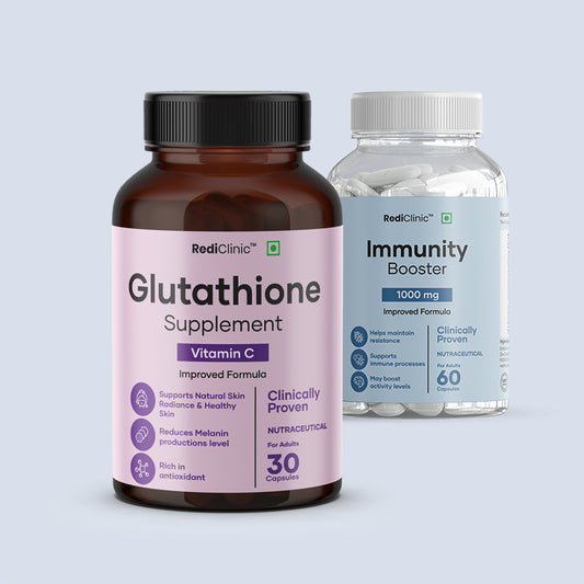 RediClinic Radiant Shield | Combo Of Immunity booster (1000mg) And Pure Japanese Glutathione (500mg)