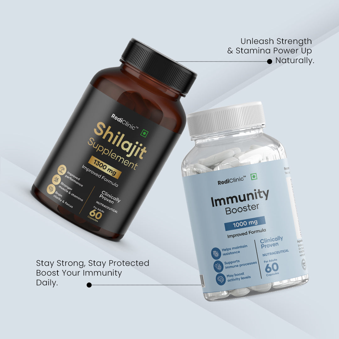 RediClinic Shila Force | Combo Of Immunity Booster (1000mg) and Shudh Shilajit (1300mg)