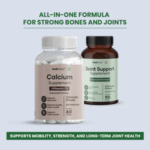 RediClinic Flexi Strength with Calcium Citrate Malate, Cissus Quadrangularis, Glucosamine & Chondroitin | The World’s No.1 Combo for Total Bone and Joint Health