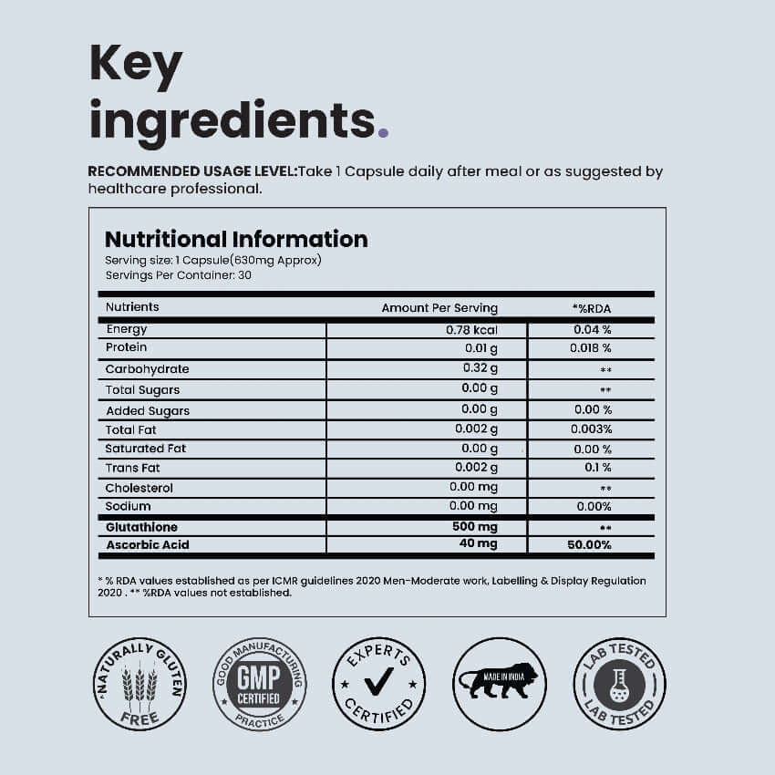 RediClinic Glutathione Supplement: 100% Pure Japanese Glutathione with Vitamin C for Radiant Skin RediClinic Glutathione Supplement: 100% Pure Japanese Glutathione with Vitamin C for Radiant Skin