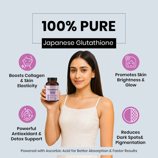 RediClinic Glutathione Tablets : 100% Pure Japanese Glutathione with Vitamin C for Radiant Skin